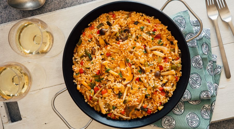 Paella de Verduras y Setas